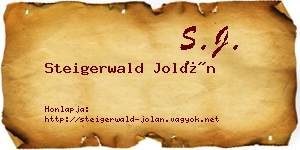 Steigerwald Jolán névjegykártya