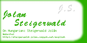 jolan steigerwald business card