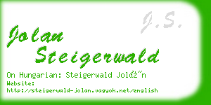 jolan steigerwald business card